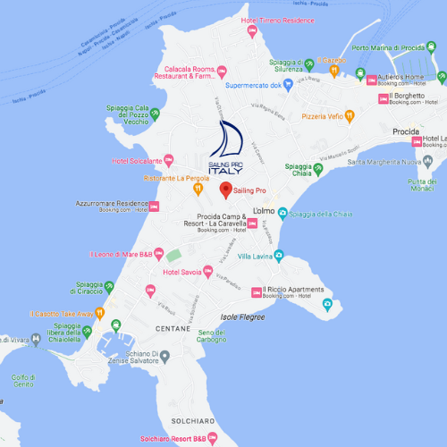 Mappa della base Sailing Pro Italy a Procida